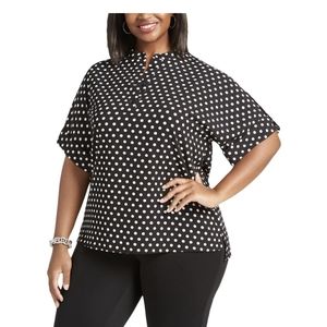 NWT Michael Kors Polka Dot Cuffed shirt